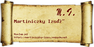 Martiniczky Izsó névjegykártya